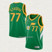 Ersan Ilyasova NO 77 Camiseta Utah Jazz Earned 2020-21 Verde