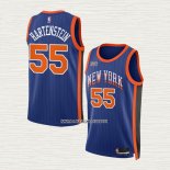 Isaiah Hartenstein NO 55 Camiseta New York Knicks Ciudad 2023-24 Azul