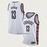 James Harden NO 13 Camiseta Brooklyn Nets Ciudad 2020 Blanco