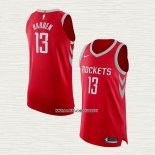 James Harden NO 13 Camiseta Houston Rockets Icon Autentico Rojo