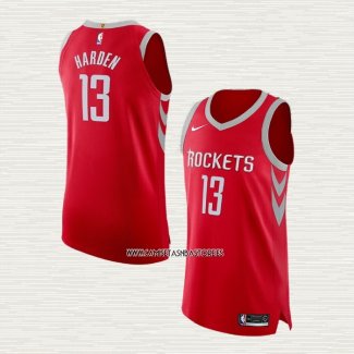 James Harden NO 13 Camiseta Houston Rockets Icon Autentico Rojo