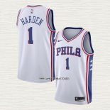 James Harden NO 1 Camiseta Philadelphia 76ers Association Blanco