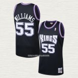 Jason Williams NO 55 Camiseta Sacramento Kings Mitchell & Ness 2001-02 Negro