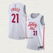 Joel Embiid NO 21 Camiseta Philadelphia 76ers Ciudad 2022-23 Blanco