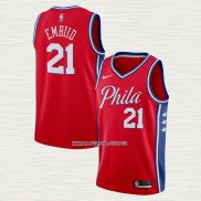 Joel Embiid NO 21 Camiseta Philadelphia 76ers Statement Rojo
