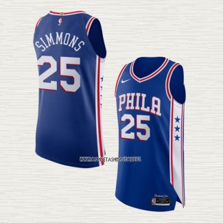 Joel Embiid NO 25 Camiseta Philadelphia 76ers Icon Autentico Azul