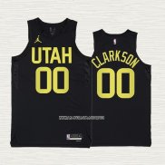 Jordan Clarkson NO 00 Camiseta Utah Jazz Statement 2022-23 Negro
