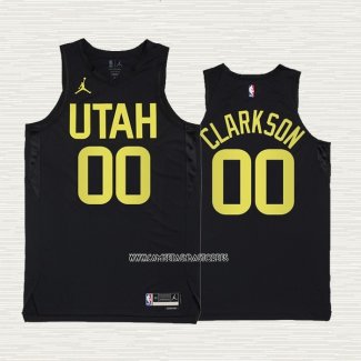 Jordan Clarkson NO 00 Camiseta Utah Jazz Statement 2022-23 Negro