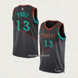 Jordan Poole NO 13 Camiseta Washington Wizards Ciudad 2023-24 Negro