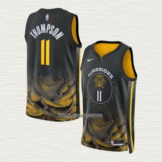 Klay Thompson NO 11 Camiseta Golden State Warriors Ciudad 2022-23 Negro