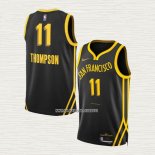 Klay Thompson NO 11 Camiseta Golden State Warriors Ciudad 2023-24 Negro