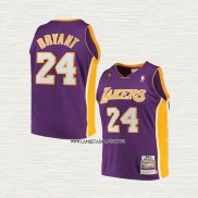 Kobe Bryant NO 24 Camiseta Nino Los Angeles Lakers Mitchell & Ness 2008-09 Violeta