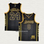 Kobe Bryant NO 8 24 Camiseta Los Angeles Lakers Retirement Negro