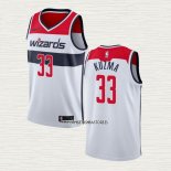 Kyle Kuzma NO 33 Camiseta Washington Wizards Association 2020-21 Blanco