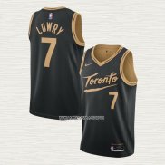 Kyle Lowry NO 7 Camiseta Toronto Raptors Ciudad 2020-21 Negro