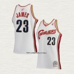 LeBron James NO 23 Camiseta Cleveland Cavaliers Mitchell & Ness 2003-04 Blanco