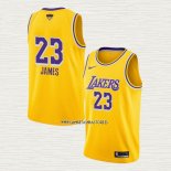 Lebron James NO 23 Camiseta Los Angeles Lakers Icon 2020 Final Bound Amarillo