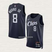 Marcus Morris Sr. NO 8 Camiseta Los Angeles Clippers Ciudad 2023-24 Azul