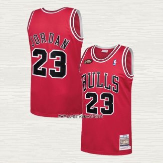 Michael Jordan NO 23 Camiseta Chicago Bulls Mitchell & Ness 1997-98 NBA Finals Rojo