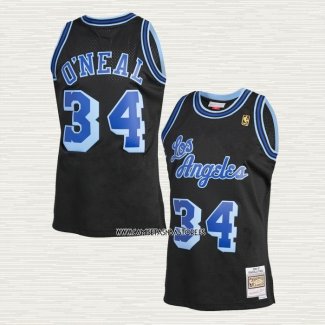 NO 34 Camiseta Los Angeles Lakers Mitchell & Ness 1996-97 Azul Negro Shaquille O'Neal