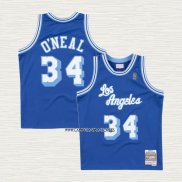 NO 34 Camiseta Los Angeles Lakers Retro 1996-97 Azul Shaquille O'Neal