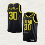 Ochai Agbaji NO 30 Camiseta Utah Jazz Statement 2022-23 Negro
