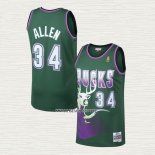 Ray Allen NO 34 Camiseta Milwaukee Bucks Mitchell & Ness 1996-97 Verde