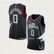 Russell Westbrook NO 0 Camiseta Los Angeles Clippers Statement Negro