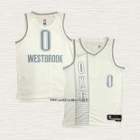Russell Westbrook NO 0 Camiseta Oklahoma City Thunder Ciudad 2021-22 Blanco