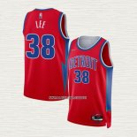 Saben Lee NO 38 Camiseta Detroit Pistons Ciudad 2021-22 Rojo