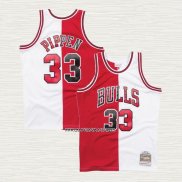 Scottie Pippen NO 33 Camiseta Chicago Bulls Mitchell & Ness Rojo Blanco