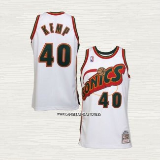 Shawn Kemp NO 40 Camiseta Seattle SuperSonics Retro Historic Blanco