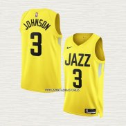 Stanley Johnson NO 3 Camiseta Utah Jazz Icon 2022-23 Amarillo