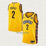 Taurean Prince NO 2 Camiseta Brooklyn Nets Ciudad 2020-21 Amarillo