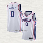 Tyrese Maxey NO 0 Camiseta Philadelphia 76ers Association 2020-21 Blanco