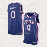Tyrese Maxey NO 0 Camiseta Philadelphia 76ers Icon Azul