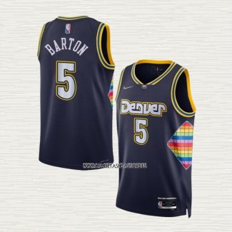 Will Barton NO 5 Camiseta Denver Nuggets Ciudad 2021-22 Azul