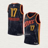 Aleksej Pokusevski NO 17 Camiseta Oklahoma City Thunder Ciudad 2023-24 Negro