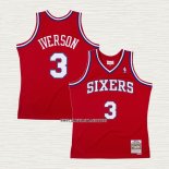 Allen Iverson NO 3 Camiseta Philadelphia 76ers Mitchell & Ness 2002-03 Rojo