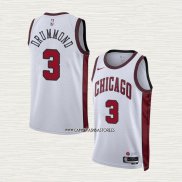 Andre Drummond NO 3 Camiseta Chicago Bulls Ciudad 2022-23 Blanco