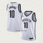 Ben Simmons NO 10 Camiseta Brooklyn Nets Association 2020 Blanco