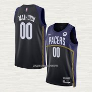 Bennedict Mathurin NO 00 Camiseta Indiana Pacers Ciudad 2022-23 Azul