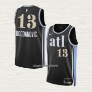 Bogdan Bogdanovic NO 13 Camiseta Atlanta Hawks Ciudad 2023-24 Negro