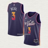 Bradley Beal NO 3 Camiseta Phoenix Suns Ciudad 2023-24 Violeta