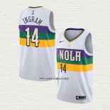 Brandon Ingram NO 14 Camiseta New Orleans Pelicans Ciudad 2019-20 Blanco