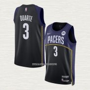 Chris Duarte NO 3 Camiseta Indiana Pacers Ciudad 2022-23 Azul