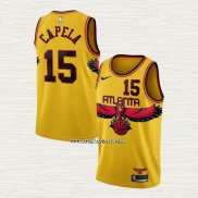 Clint Capela NO 15 Camiseta Atlanta Hawks Ciudad 2021-22 Amarillo