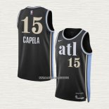 Clint Capela NO 15 Camiseta Atlanta Hawks Ciudad 2023-24 Negro