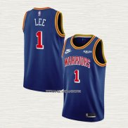 Damion Lee NO 1 Camiseta Golden State Warriors 75th Anniversary Azul