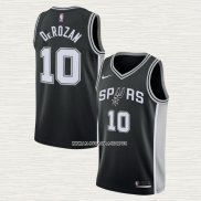 DeMar DeRozan NO 10 Camiseta San Antonio Spurs Icon Negro
